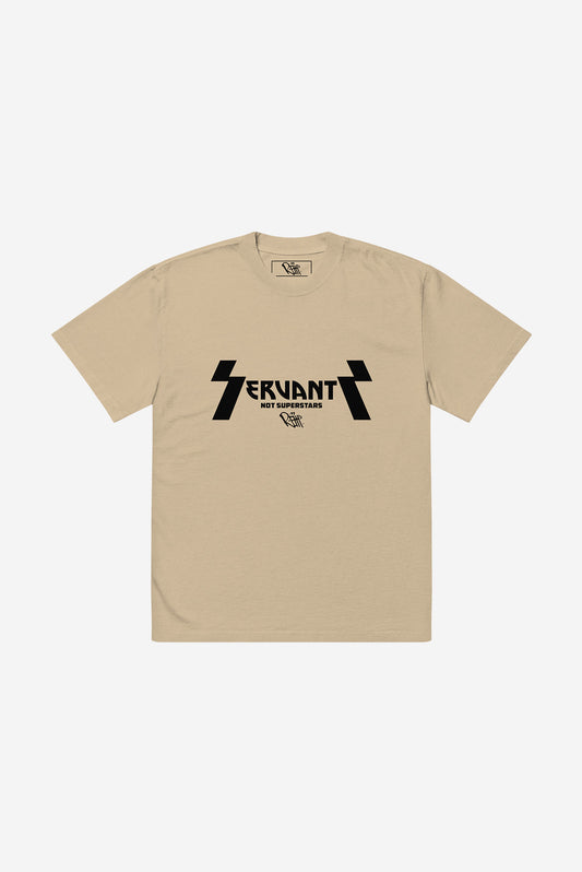 "Rats of Metal - Servants Not Superstars"  - Oversized faded t-shirt (khaki)