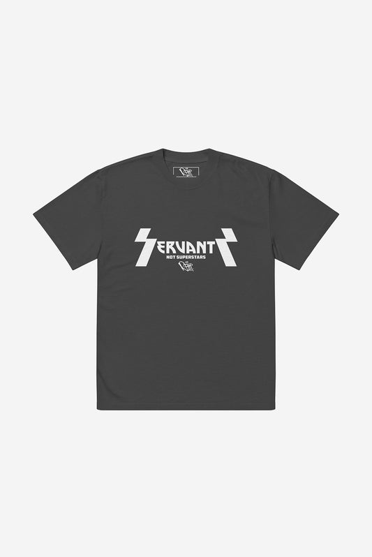 "Rats of Metal - Servants Not Superstars" - Oversized faded t-shirt (Black)