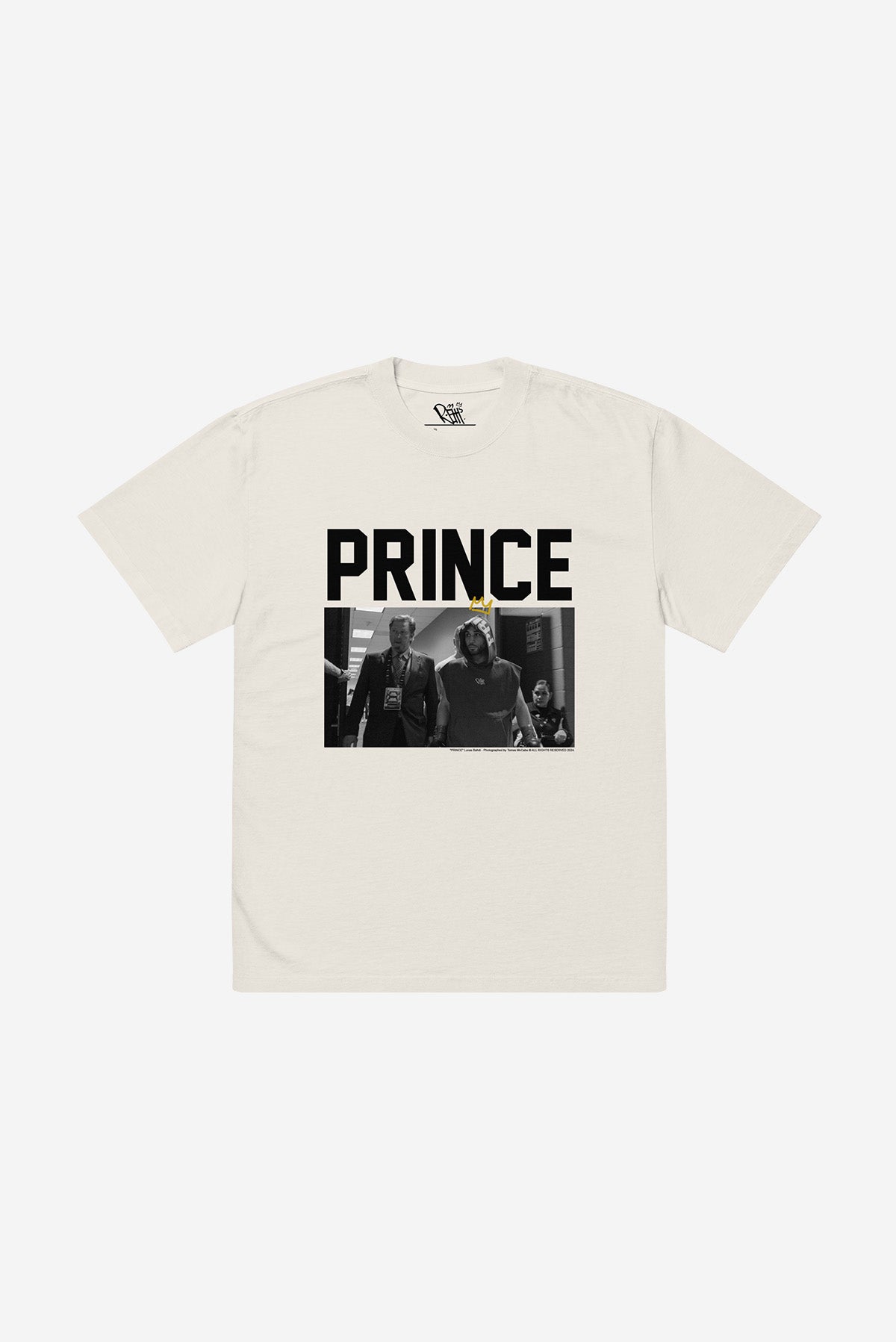 "Prince Walk Out" - Oversized heavyweight t-shirt (Bone)