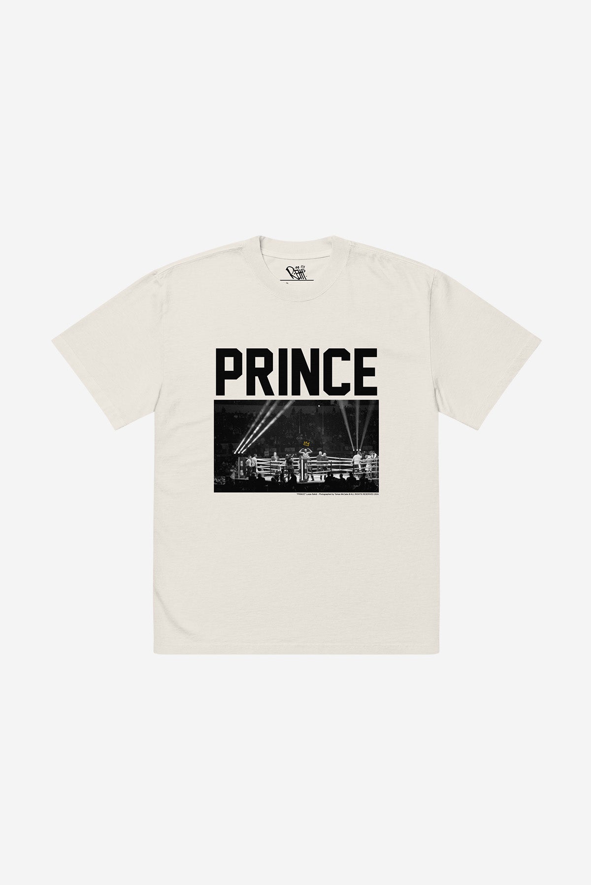 "Crowned Prince" - Oversized heavyweight t-shirt (Bone)