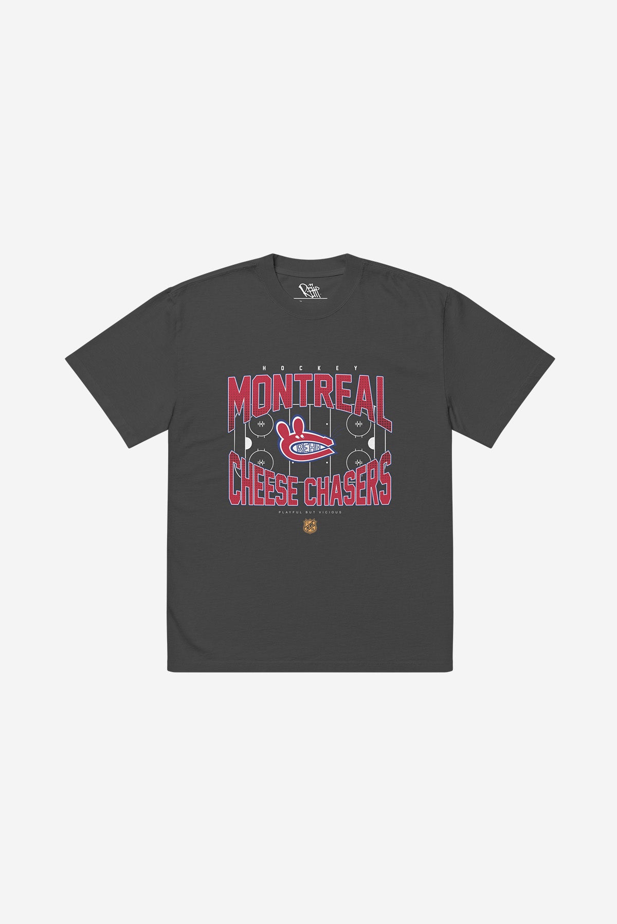 Montreal Cheese Chasers - Oversized faded t-shirt (Black)