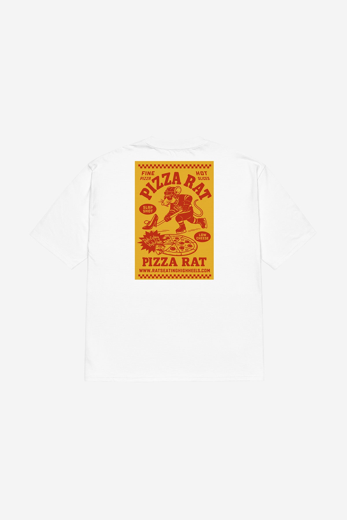Pizza Rat - Oversized heavyweight t-shirt (White)