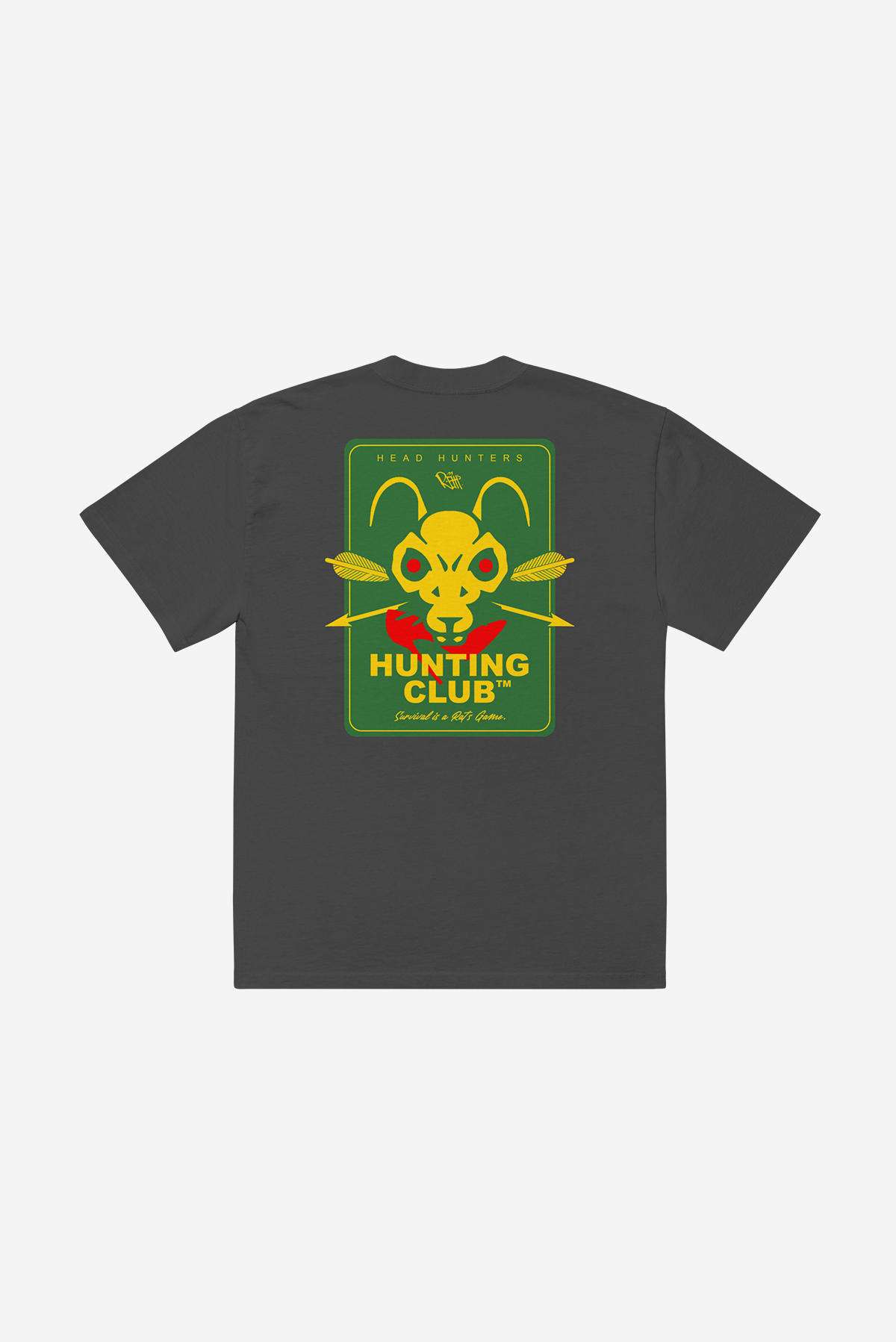 "Hunting Club" - Oversized faded t-shirt (Black)