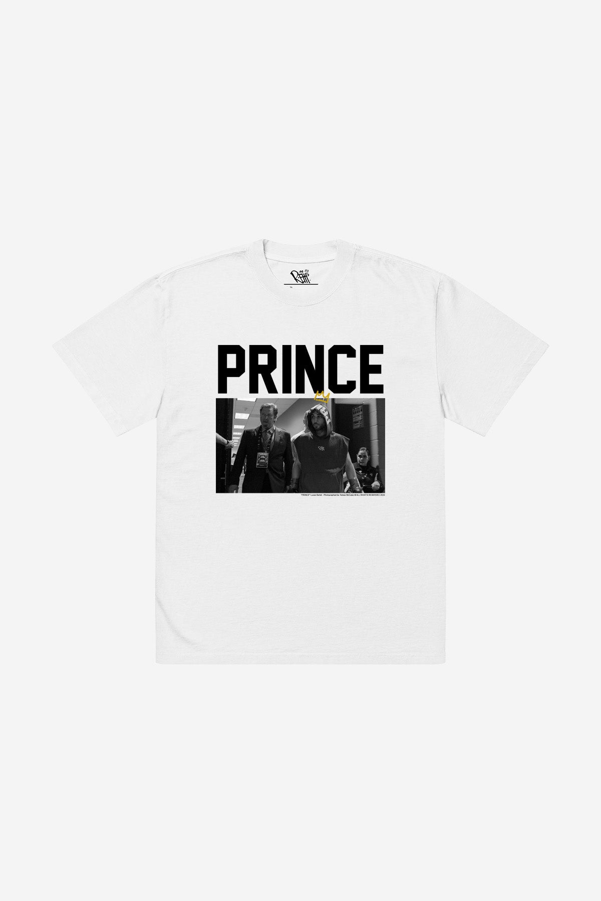 "Prince Walk Out"  - Oversized heavyweight t-shirt (White)