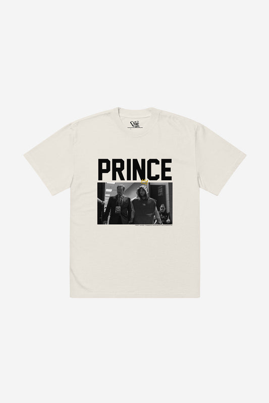 "Prince Walk Out"  - Oversized heavyweight t-shirt (Bone)