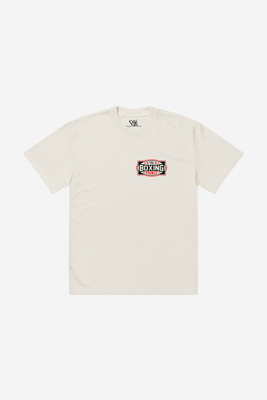 "Boxing Gym" -  Oversized faded t-shirt (Bone)