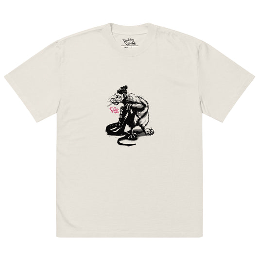 REHH Rat - Oversized faded t-shirt (Bone)